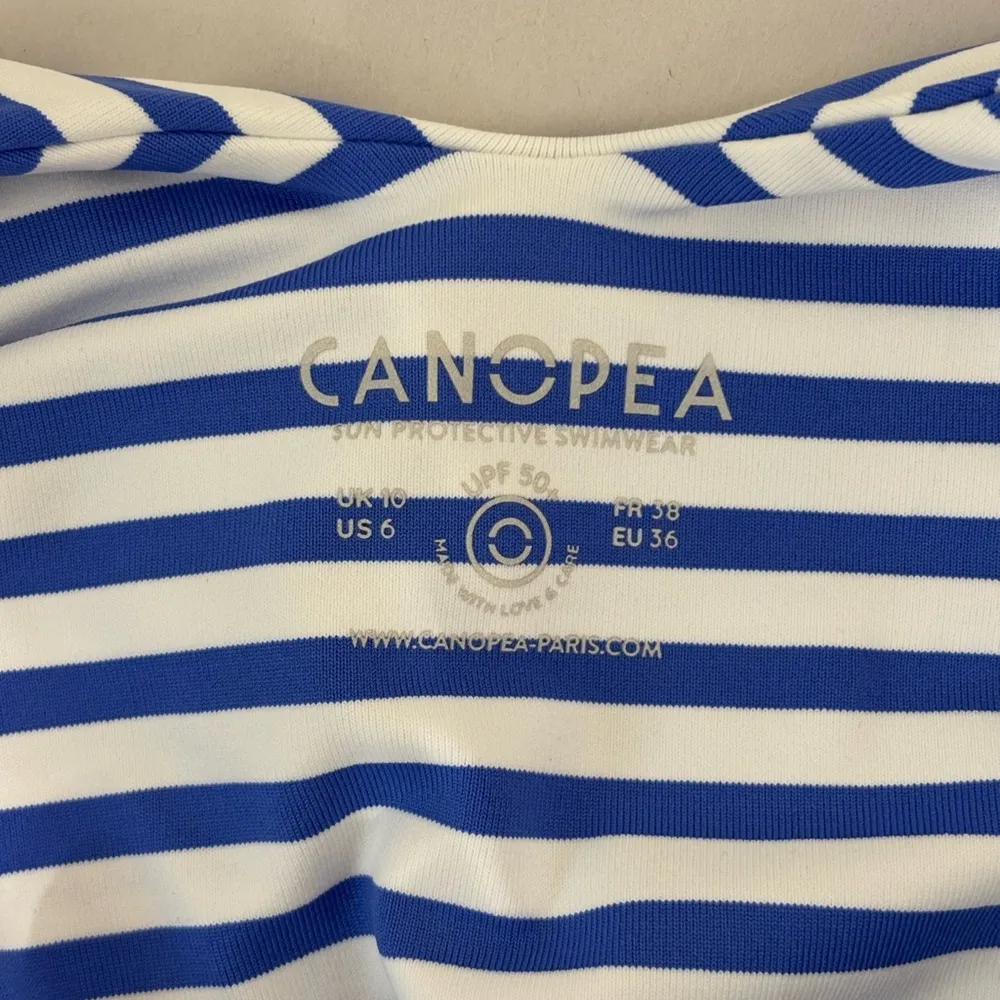 NWT Canopea Bianca One Piece UPF Swimsuit in Cobalt Stripe - Image 5