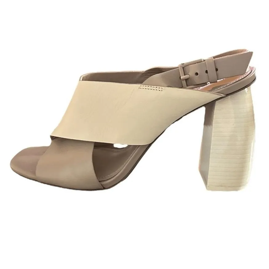 MERCEDES CASTILLO Slingback Sandals Ribbed Block Heel Two - Image 8