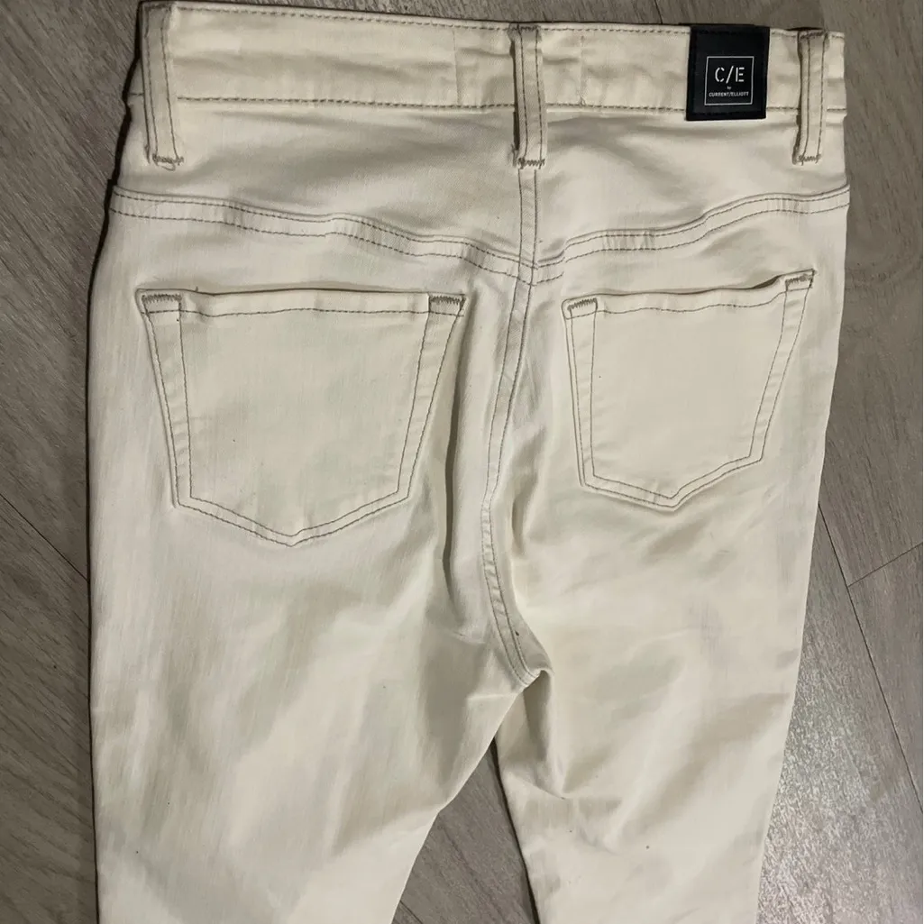 Current/Elliott Cream Flare Jeans - Image 3