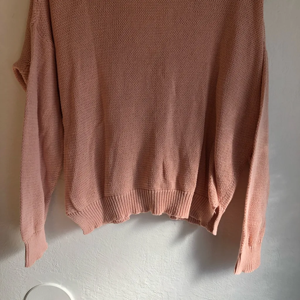 Emerson Fry Carolyn Cardigan Sweater Women's Large Button Up Organic Cotton Clay Pink - Image 5