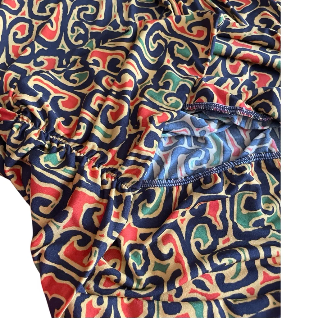 BISOU BISOU Tribal African Print Tunic Top Bohemian Shabby Chic Cute Bold Size S - Image 7