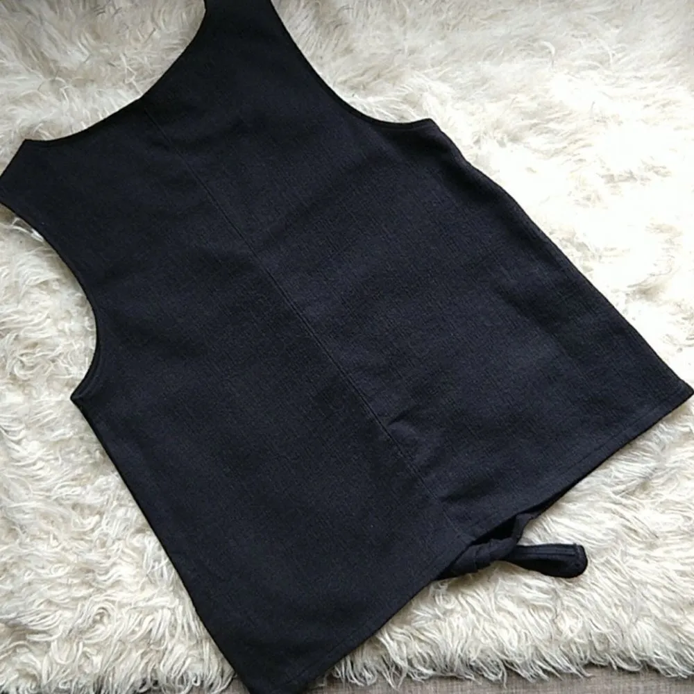 Old Navy Black Button Down Textured Vest Tank - Image 2