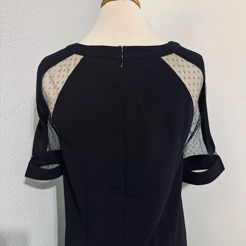 Galexia Trends Women Chic Black Casual Short Dress with Sheer Sleeves Size M - Image 7