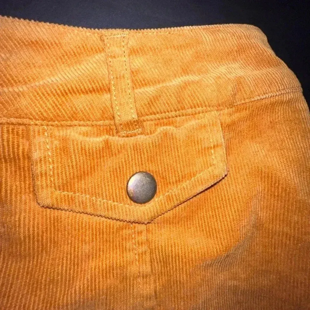 Forever 21 Orange Corduroy Mini Skirt S Button Front A-Line 90s Y2K Retro - Image 3