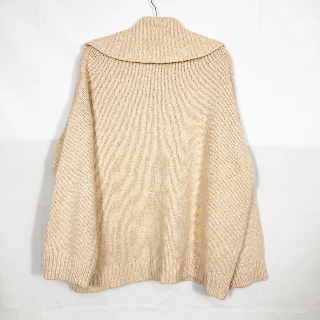 Pilcro X Anthropologie Collared Pouch-Pocket Sweater Dusty Pink Polo Wool Blend - Image 4