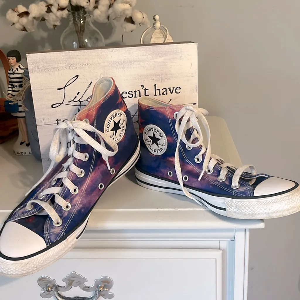 Converse High-Top Sneakers Purple Tie Dye - Image 7