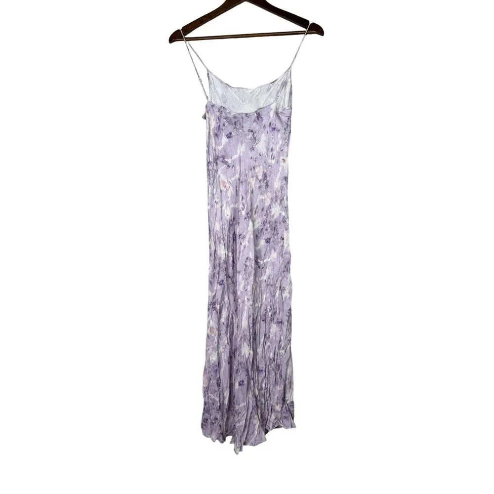 J. Crew Lavender Field Flora Obscura X Cupro Silk Blend Slip Midi Dress 2 Purple - Image 12
