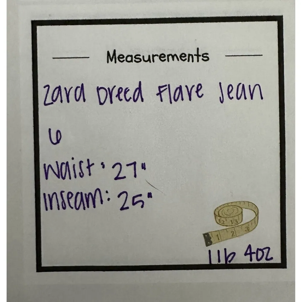 Zara The Dreed Flare Blue Crop Button Jean Size 6 Womens Denim - Image 9