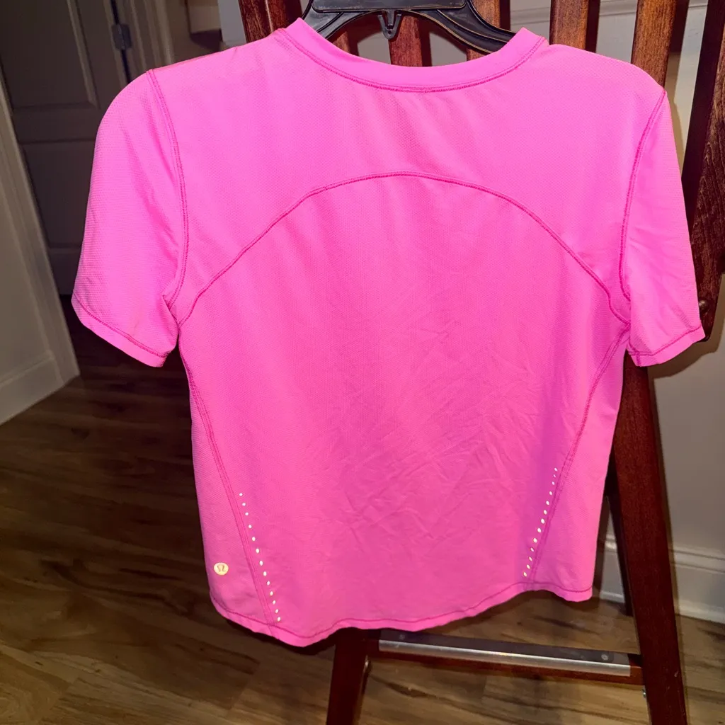 Lululemon Athletica Bright Pink Short Sleeve Tee - Image 3