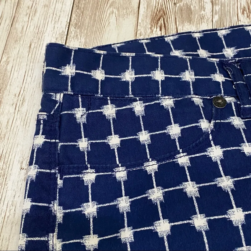 Madewell Navy Checkered Grid Line Raw Hem Short 32 - Image 7