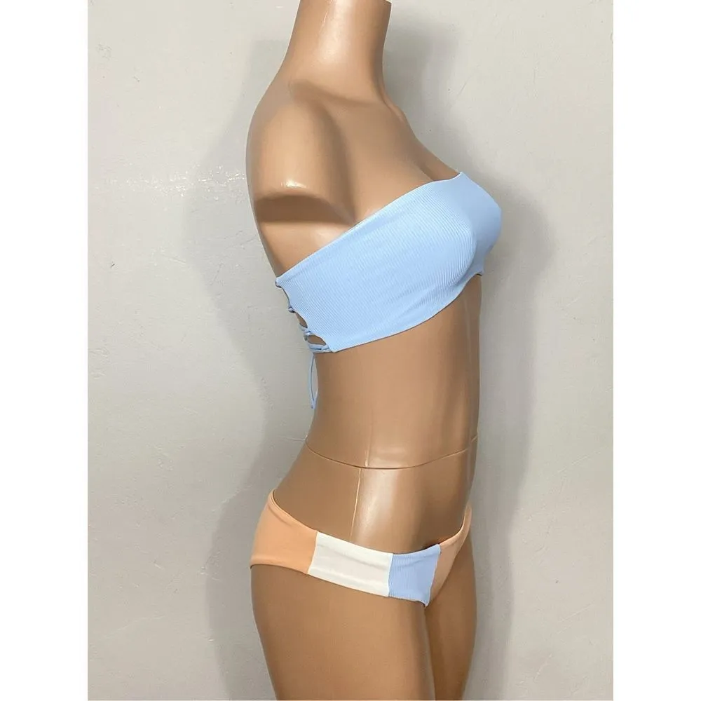 New. L*SPACE blue and tawny bikini. Retails $198. Small - Image 4