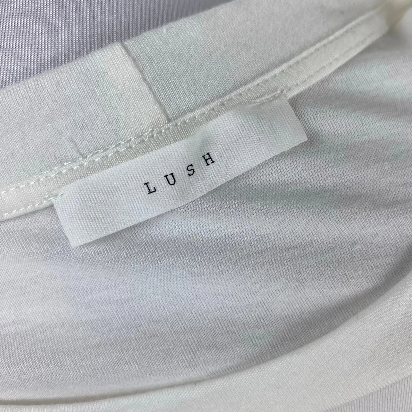 New Lush White Corset Short Sleeve Tee T-Shirt Large - Image 8