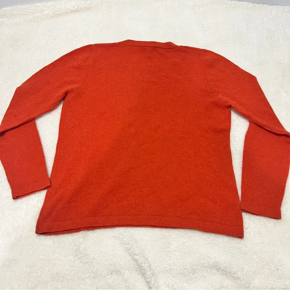 Neiman Marcus Cashmere Crew Neck Sweater Rust Orange XL - Image 5