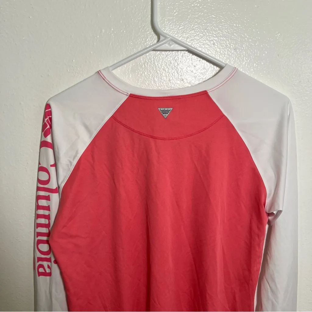 Columbia PFG Tidal II Long Sleeve T-Shirt Pink White M - Image 8