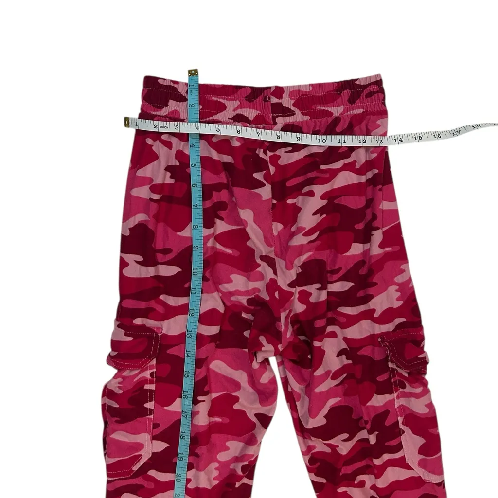 Gorpcore Cozy Fall Soft Stretch Pink Camouflage Cargo Elastic Waist Pull - Image 7