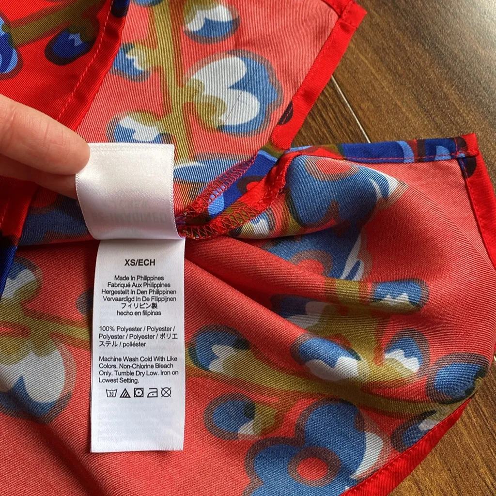 J. Crew Collection Satin Tie Collar Long Sleeve Blouse Keyhole Neck - Image 4