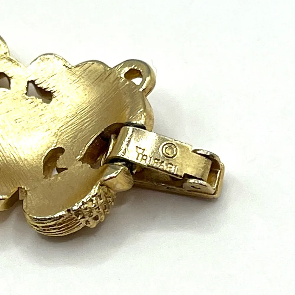 Vintage Crown Trifari Acorn and Oak Leaf Bracelet Earrings Set Alfred Philippe - Image 14