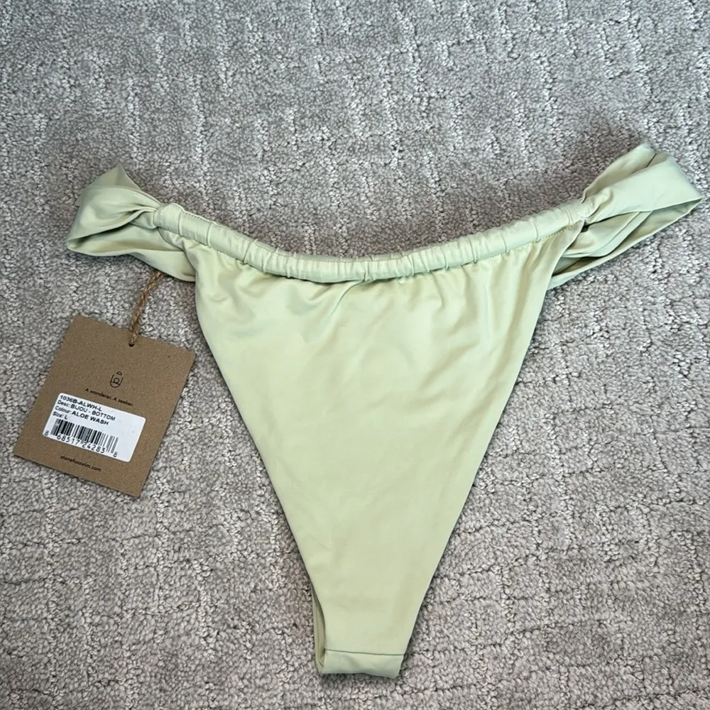 NEW NWT Stone Fox Swim bikini set Bijou Bottom + Lele Top aloe wash light green - Image 9
