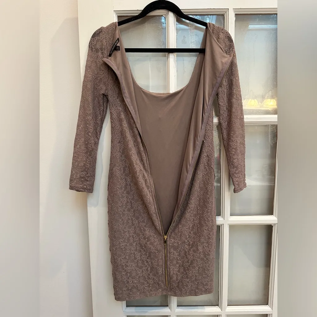 VS Victoria's Secret Bodycon Lace Dress Size XS Mauve Dusty Rose Romantic Party - Image 6