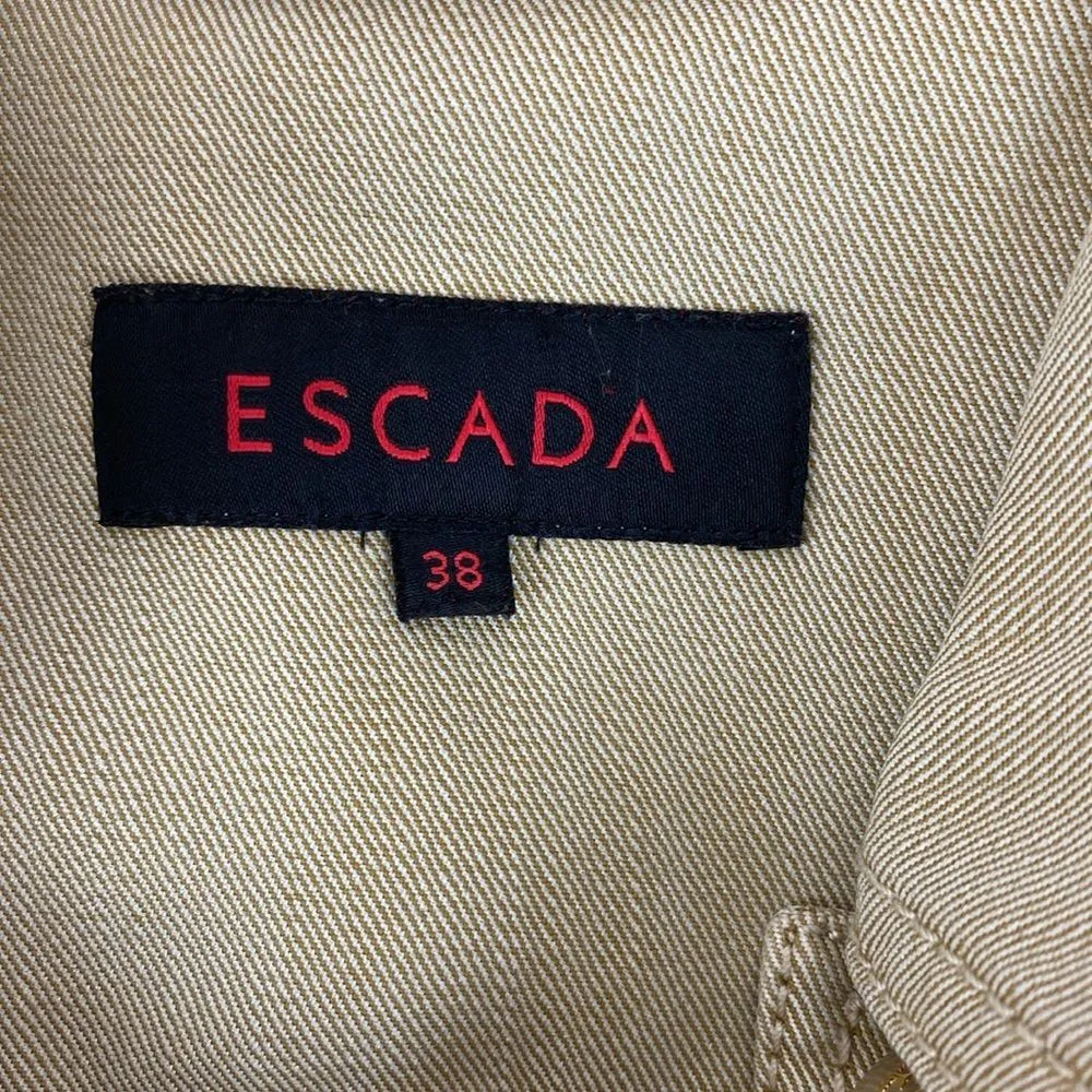 Escada Tan Denim Long Sleeve Trucker Jacket 38 M Size M - Image 5