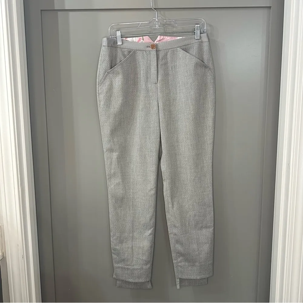 Ted Baker London Pants Grey Daizit Stitch Detail Trousers Ted Size 3 US 8 - Image 6