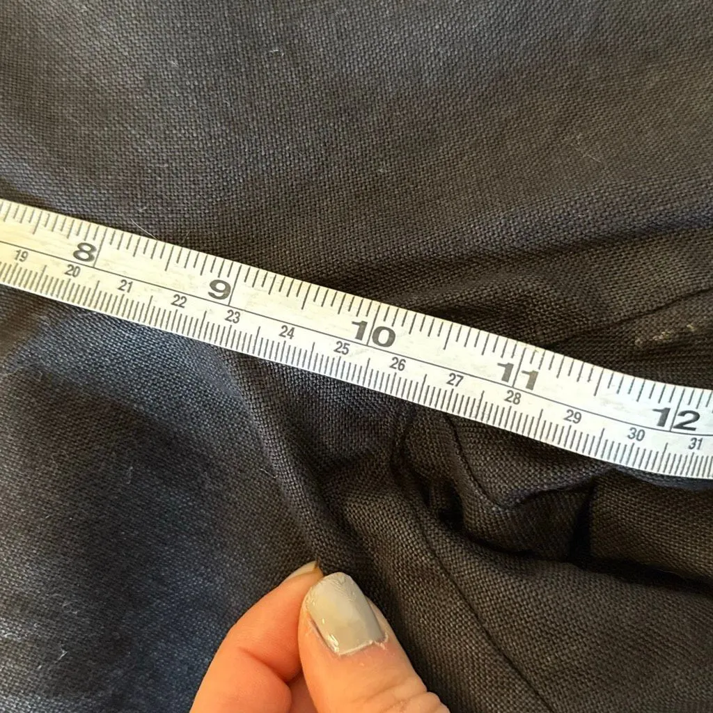 Talbots Vintsge pure Irish linen black cropped pant size 8 - Image 6