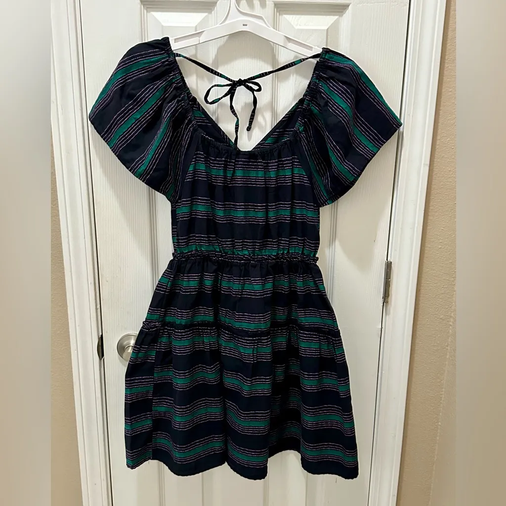 WRANGLER Retro mini dress striped black & teal size Medium - Image 14