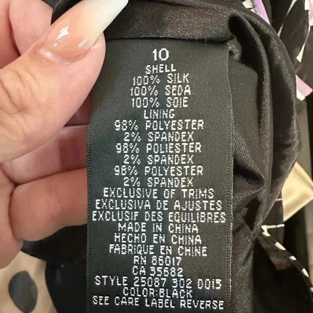 BeBe 100% Silk Y2K Skirt Purple Yellow Belted Size 10 Bohemian Aztec Tribal - Image 4