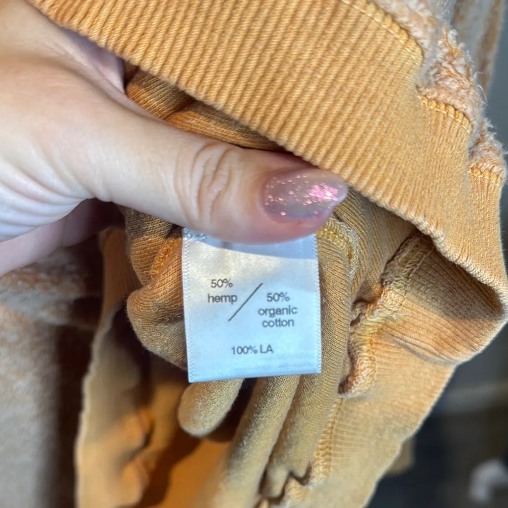 People of Leisure Tan Sweater Hoodie organic Cotten and hemp so soft XL - Image 3