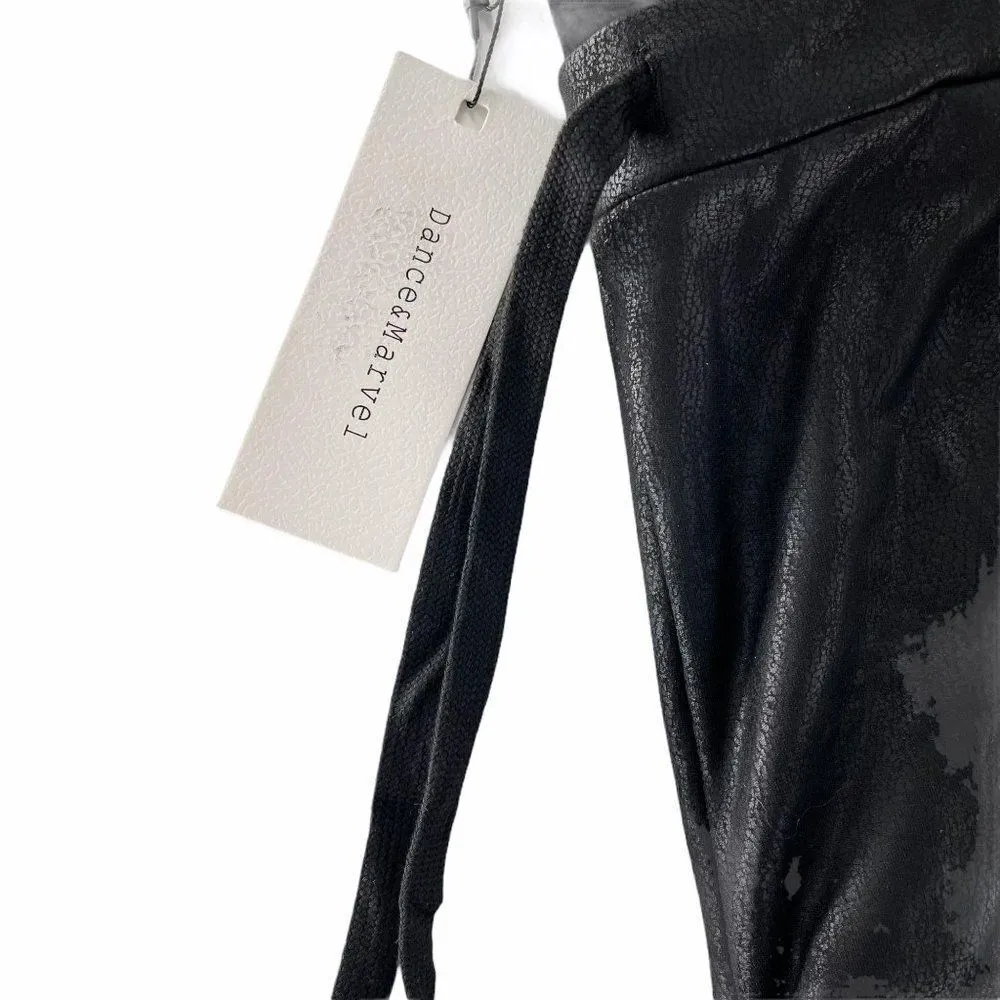 2/$30 Dance & Marvel Black Faux Leather Skinny Joggers Moto Pants M - Image 7