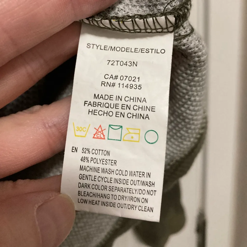 RDI Fatigue Army Green Camouflage Crop Waffle Knit Long Sleeve Shirt - Image 3