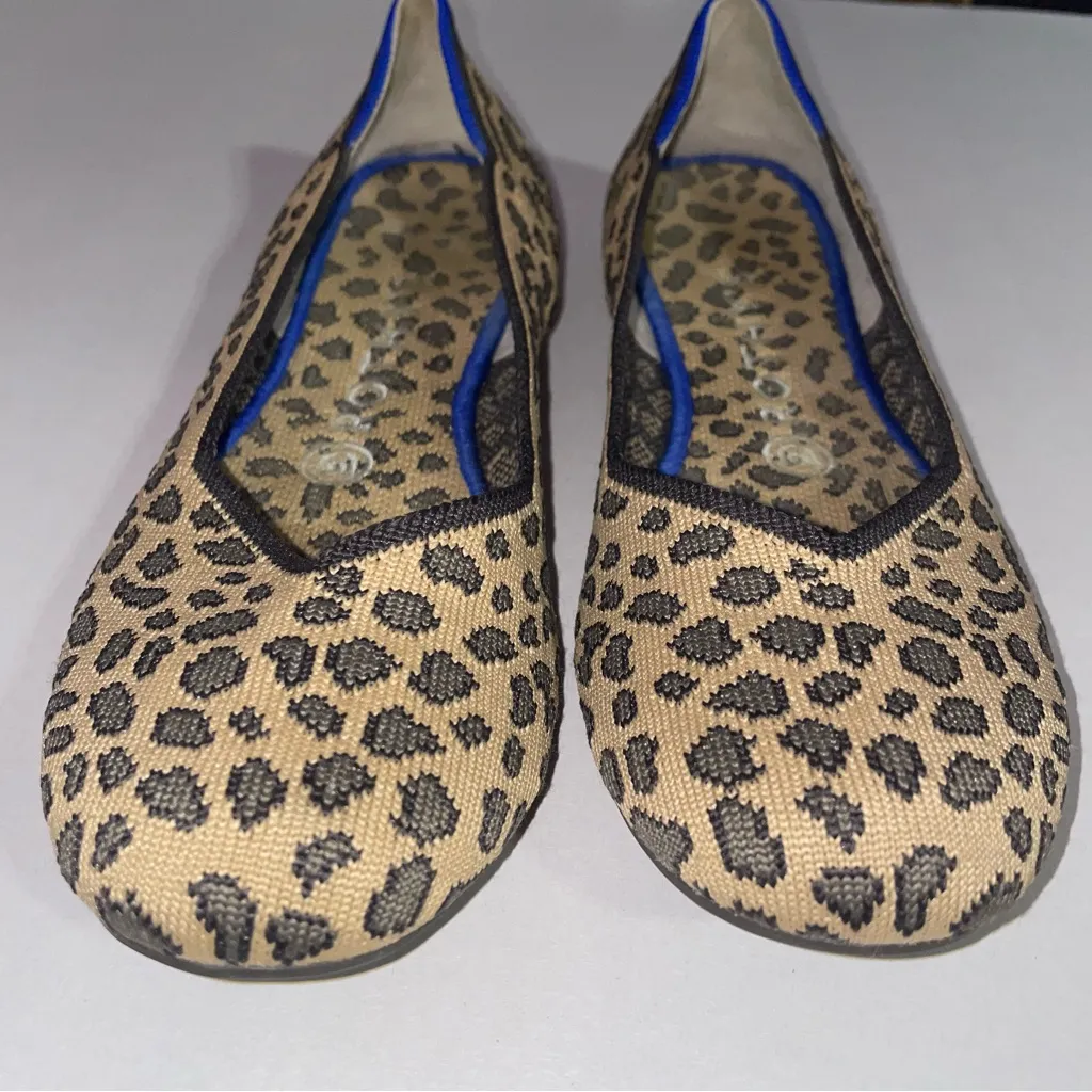 Rothy's The Flat Leopard Round Toe Women Size 7.5 Casual Office Career Boho Chic - Image 3