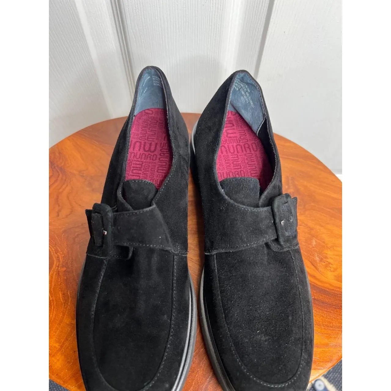 Munrow Black Suede Buckle Detail Chunky Sole Slip On Loafers Size 7 N - Image 5