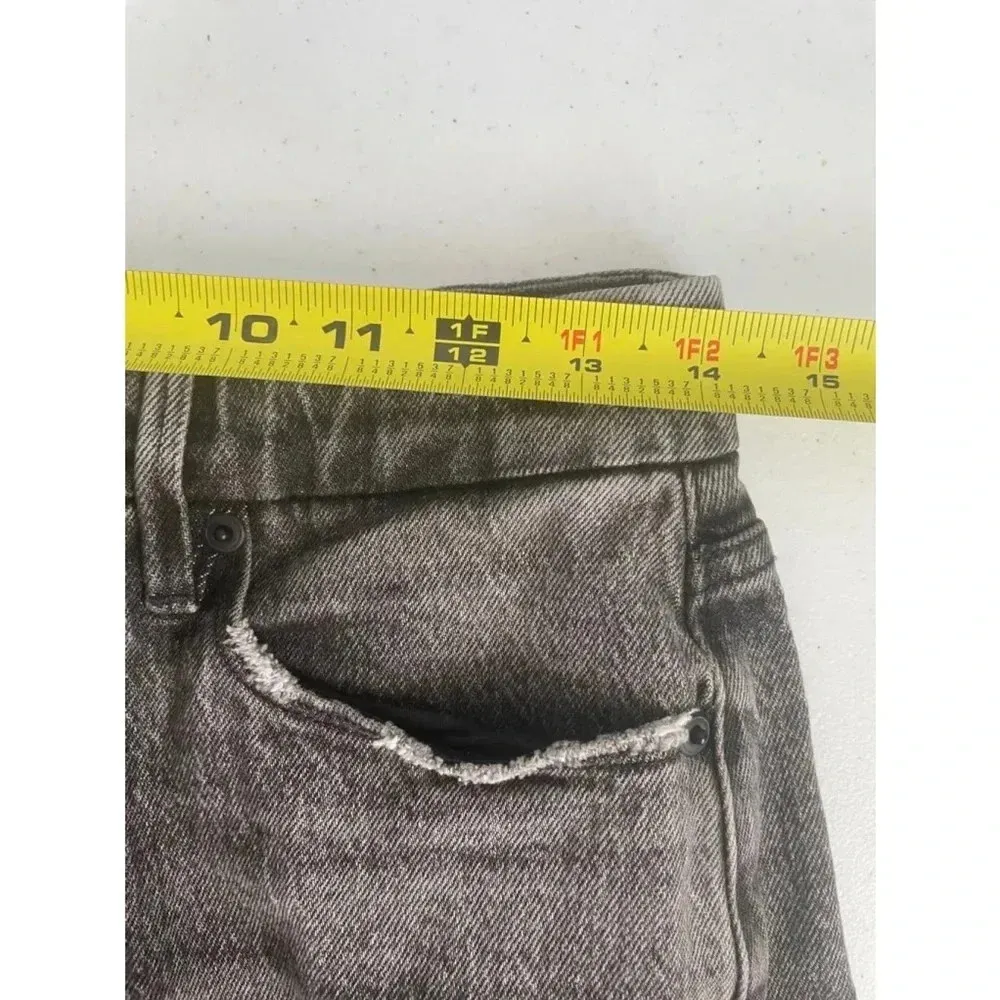 Good American 0/25 Good Curve Black Straight‎ Twist Front Slit Jeans Womens 0206 - Image 9