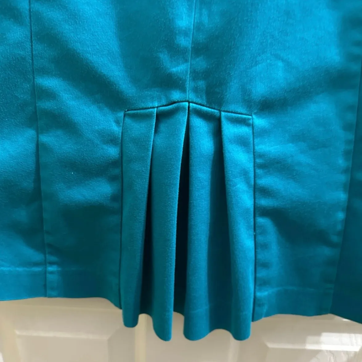 Vintage Worthington Teal Y2K Stretch Pencil Skirt w Kick Pleats Retro Pinup S 4 - Image 4