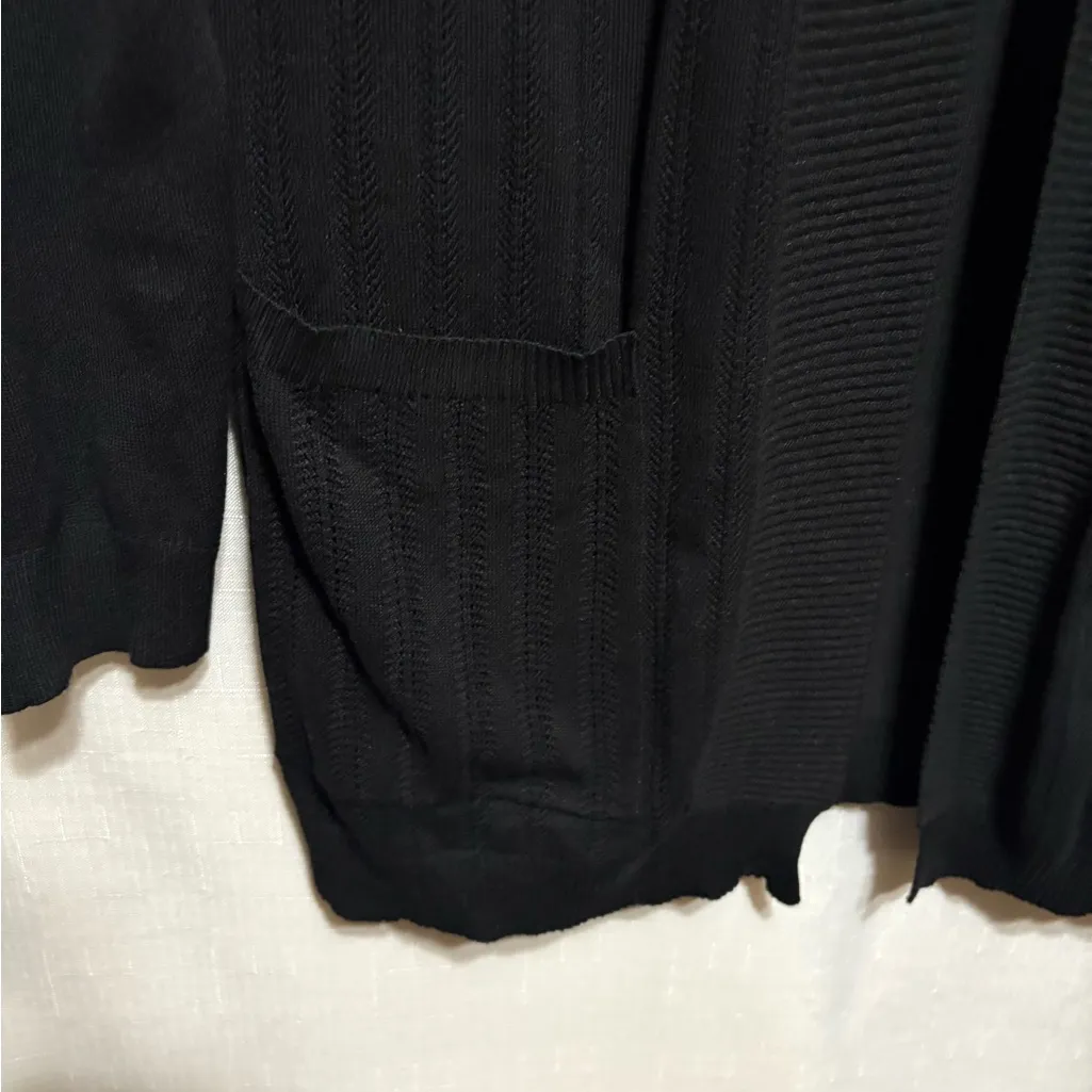 Allison + Zoe Black Knit Cardigan Sweater Size M - Image 6
