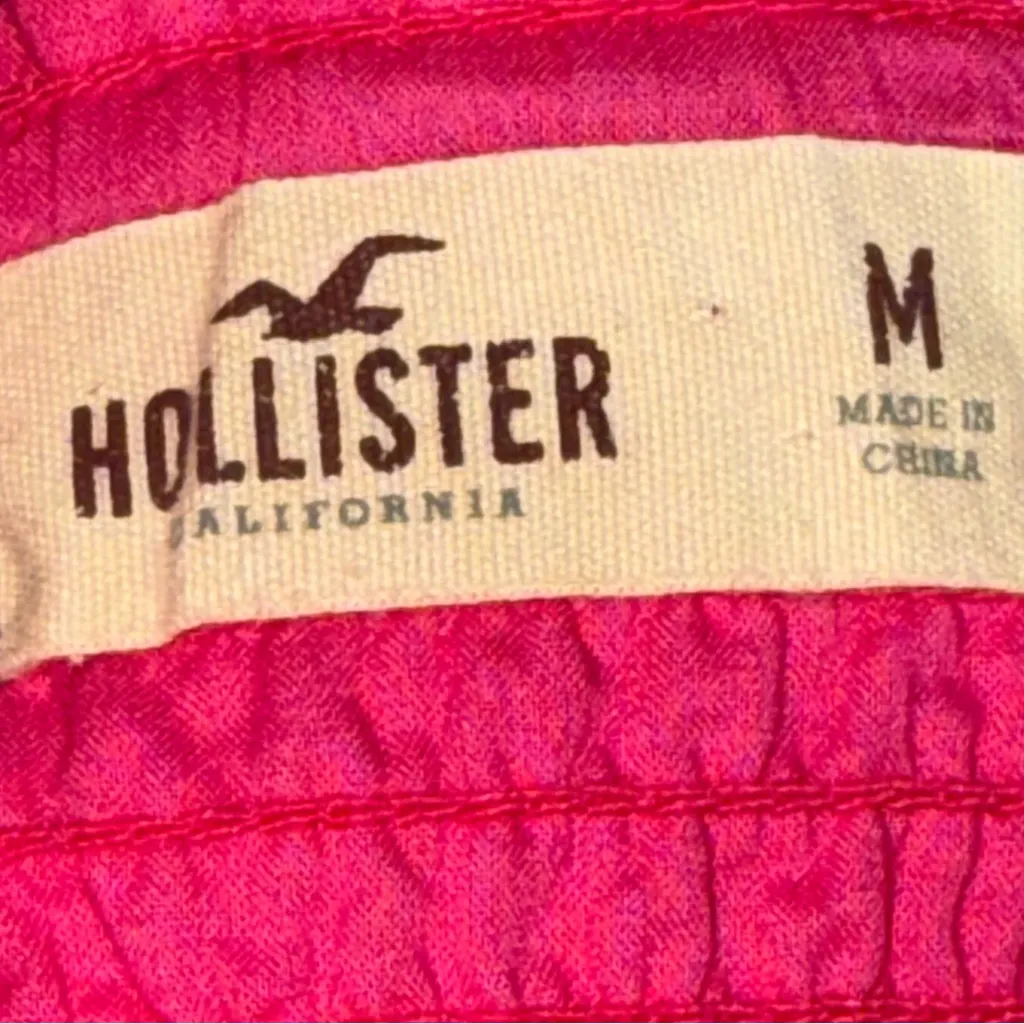 Hollister Pink Strapless Dress Y2K Black Bow elastic bandeau top lined skirt‎ M - Image 7