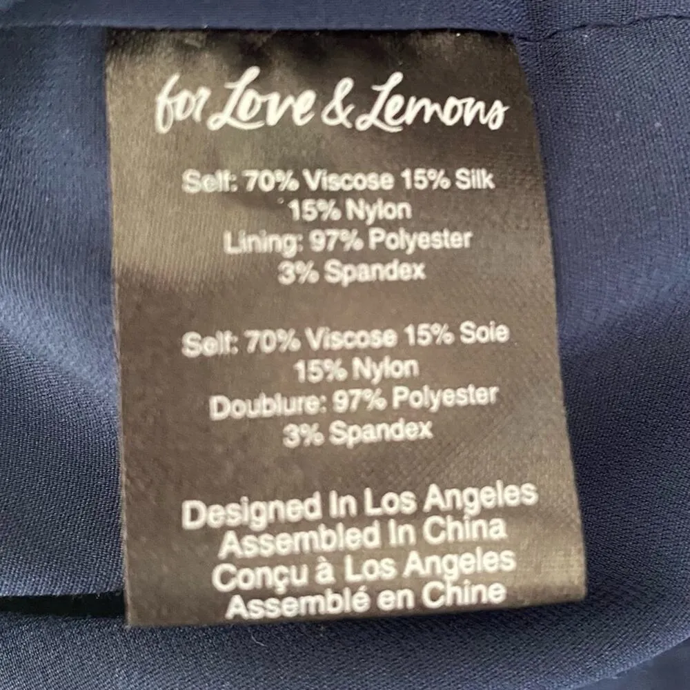 For Love and Lemons Lula Mini Navy Blue Polka Dot Dress size small - Image 11