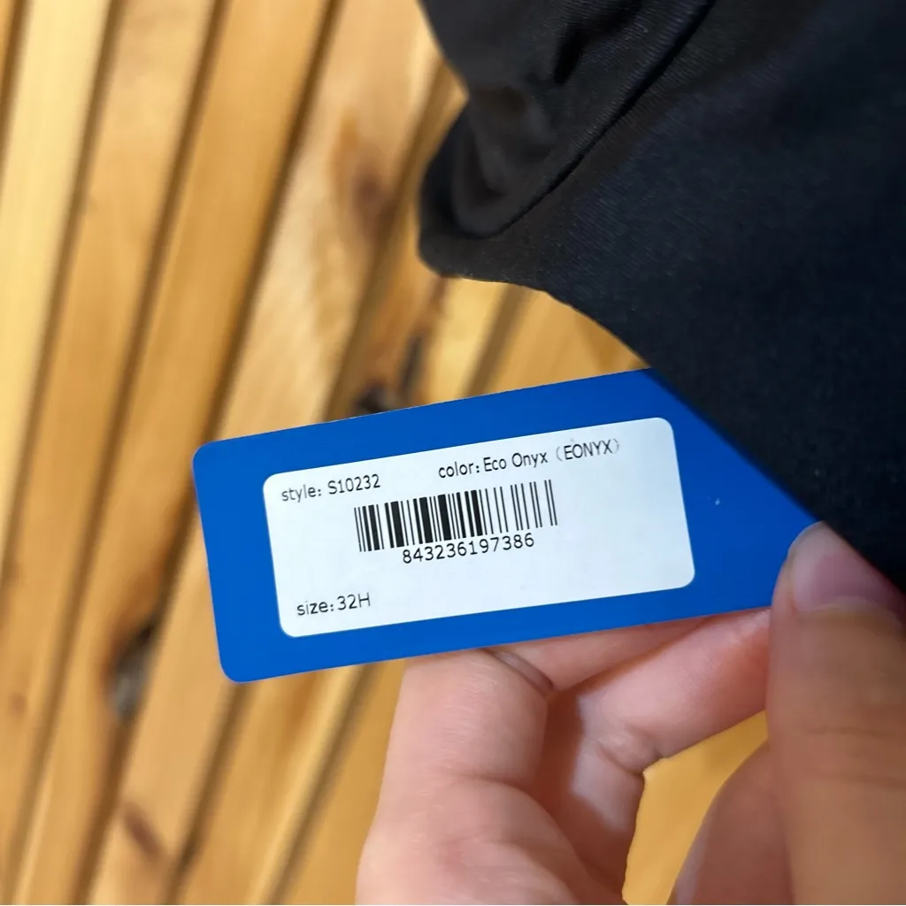 Birdsong Miami Vice Ruched Bikini Top in Black Eco Onyx Size 32H - Image 3