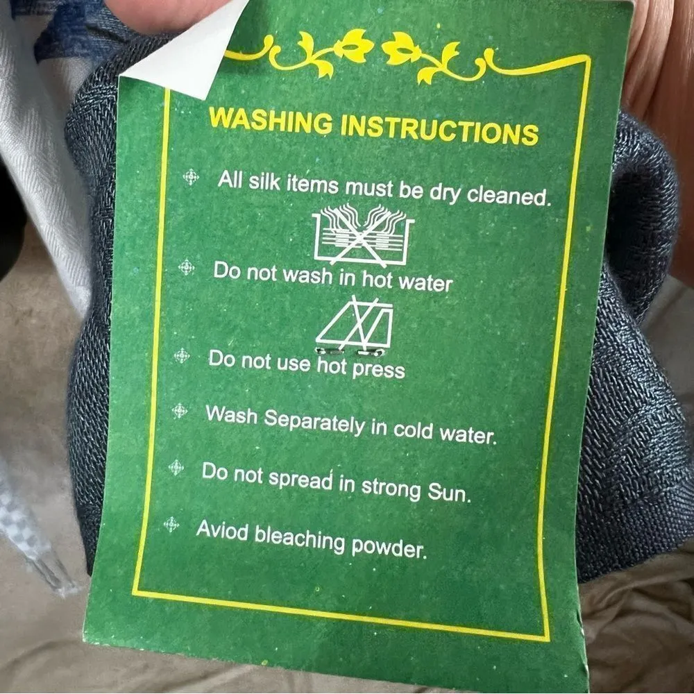 Handloom House silk floral saree stole scarf wrap Blue - Image 6