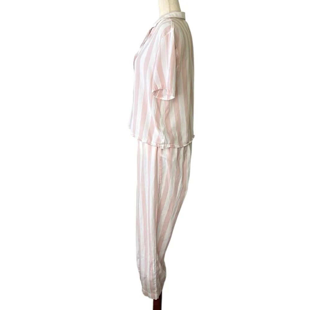 Sincerely Jules Pink & White 2 pc Pajama Set Size M - Image 7