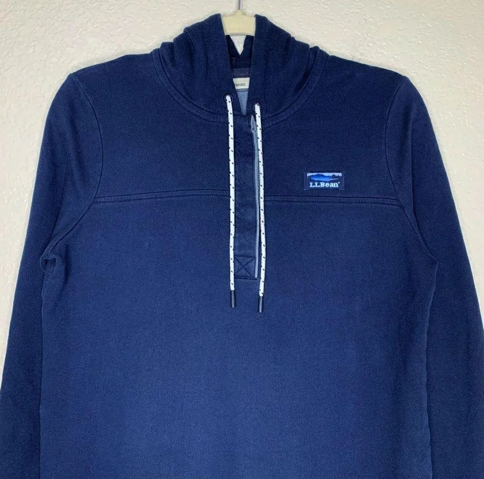 L.L Bean Women’s Outdoors Blue Pullover Hooded Sweatshirt - Image 2