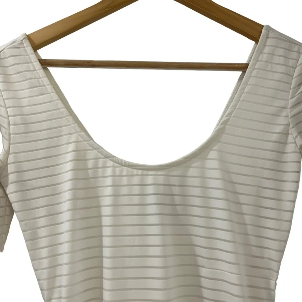 Forever 21 F21 White Long Sleeve Ribbed BODYCON mini dress, Size Small Women’s - Image 5