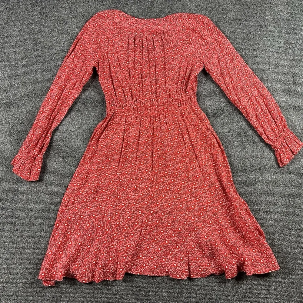 Anthropologie Maeve Floral Print  Mini Dress XXS Fairy Cottage Core Monaco Red - Image 4