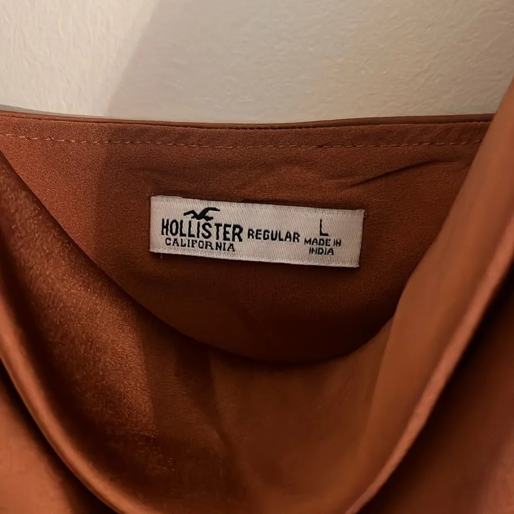 Hollister brown slip dress size L - Image 2