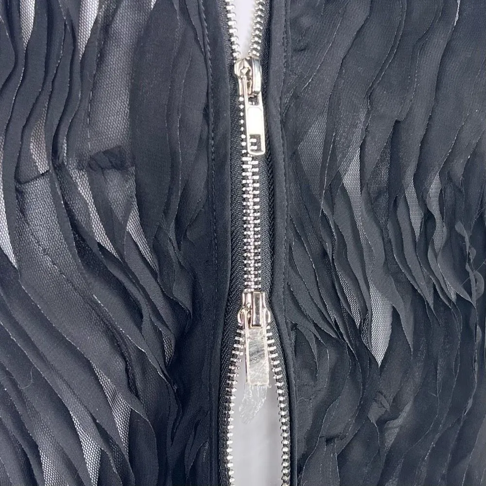 Milly of New York Zip Up Sleeveless Blouse Black Size 4 - Image 10