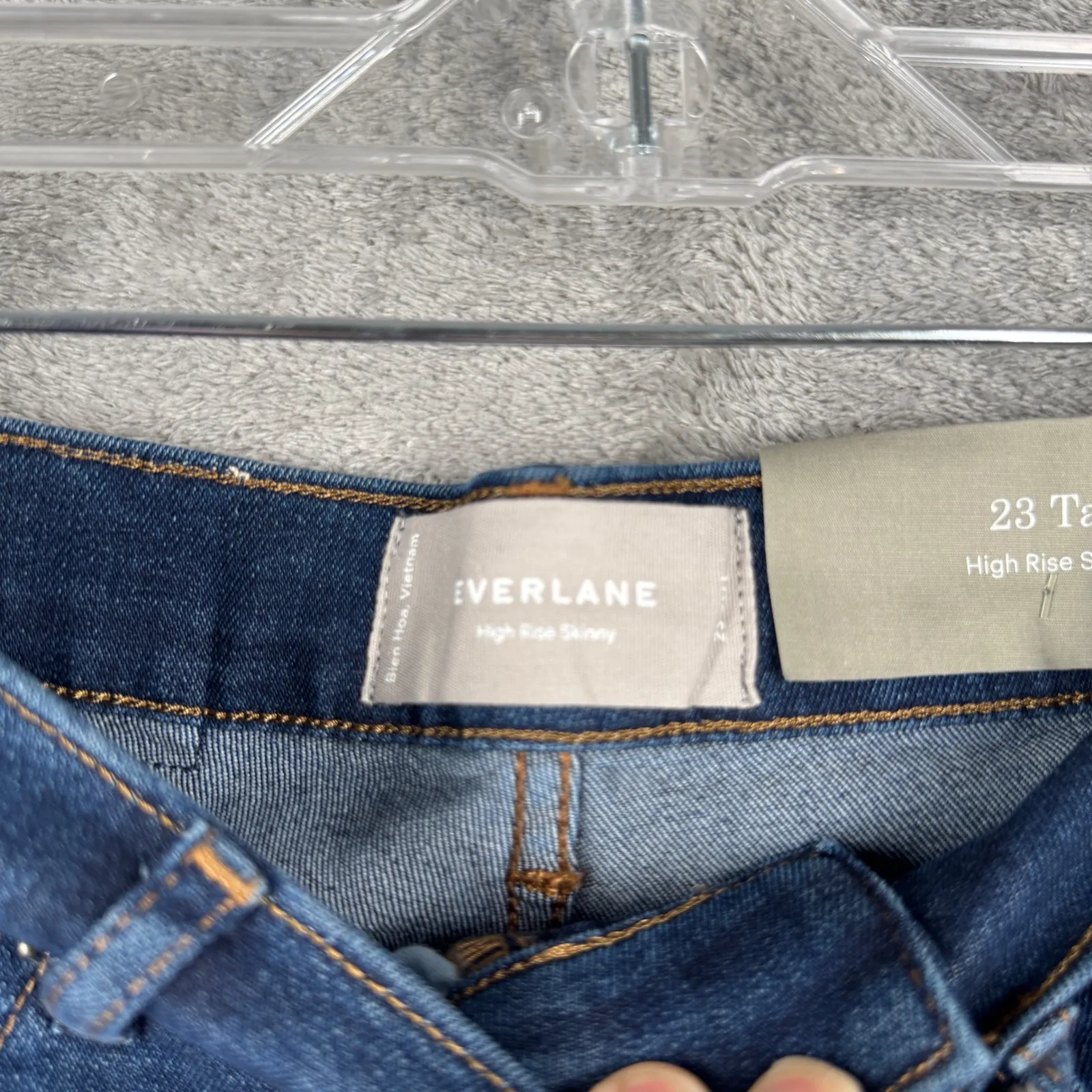 Everlane Jeans Stretch High Rise Skinny‎ Womens Size 0 23 Tall Dark Wash Casual - Image 7