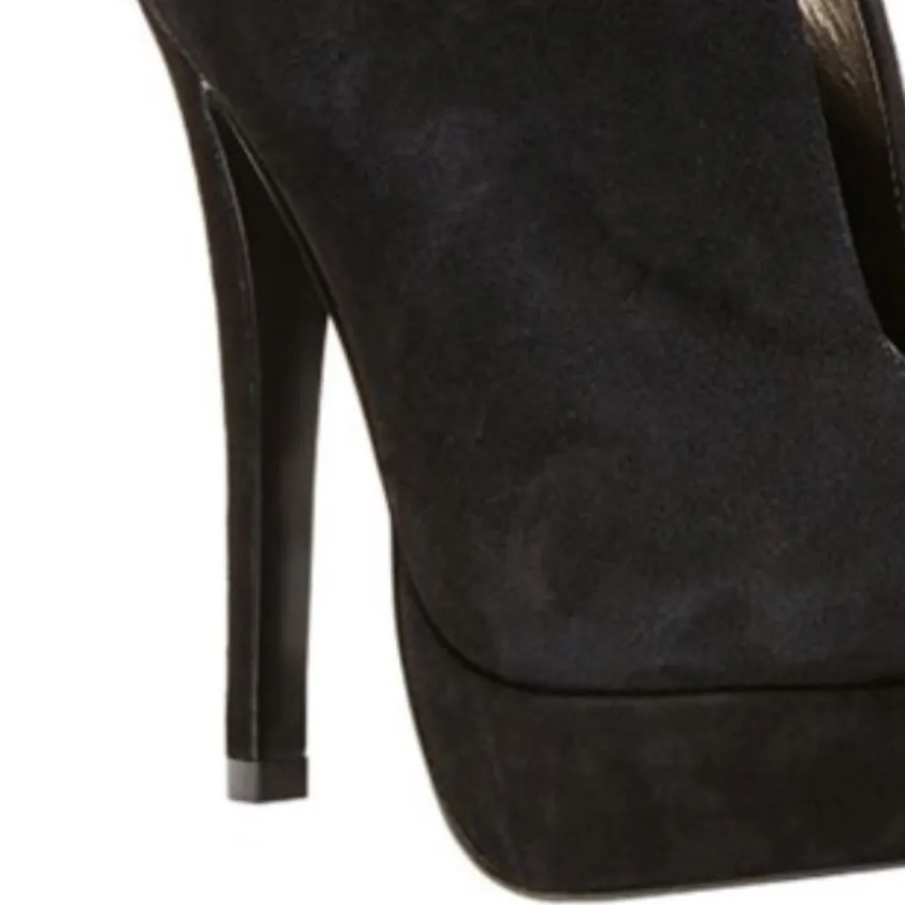 Steve Madden Black Suede Platform High Heel Ankle Boots - Image 7