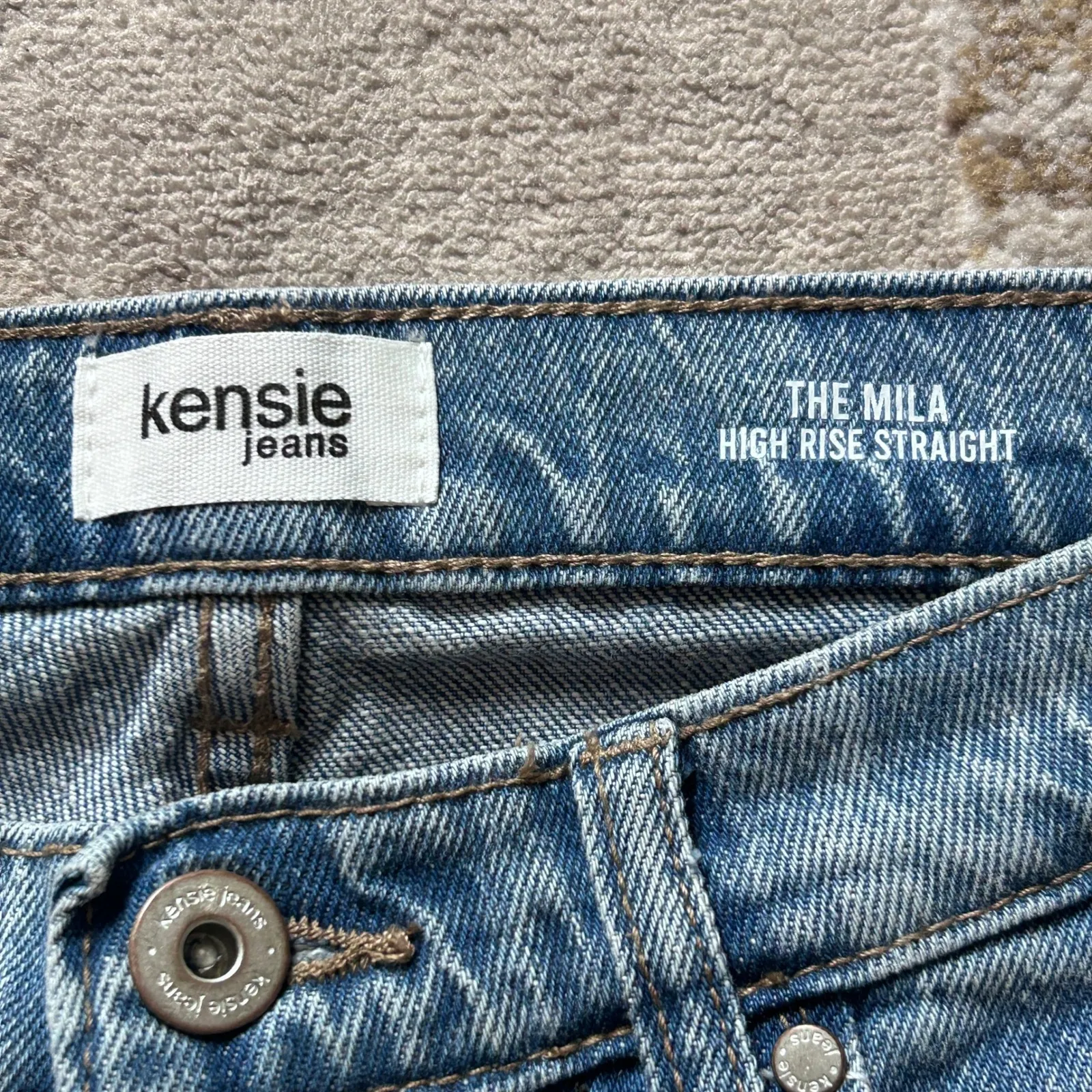 Kensie The Mila High Rise Straight Leg Floral Print Studded Denim Jeans -  6/28 - Image 6