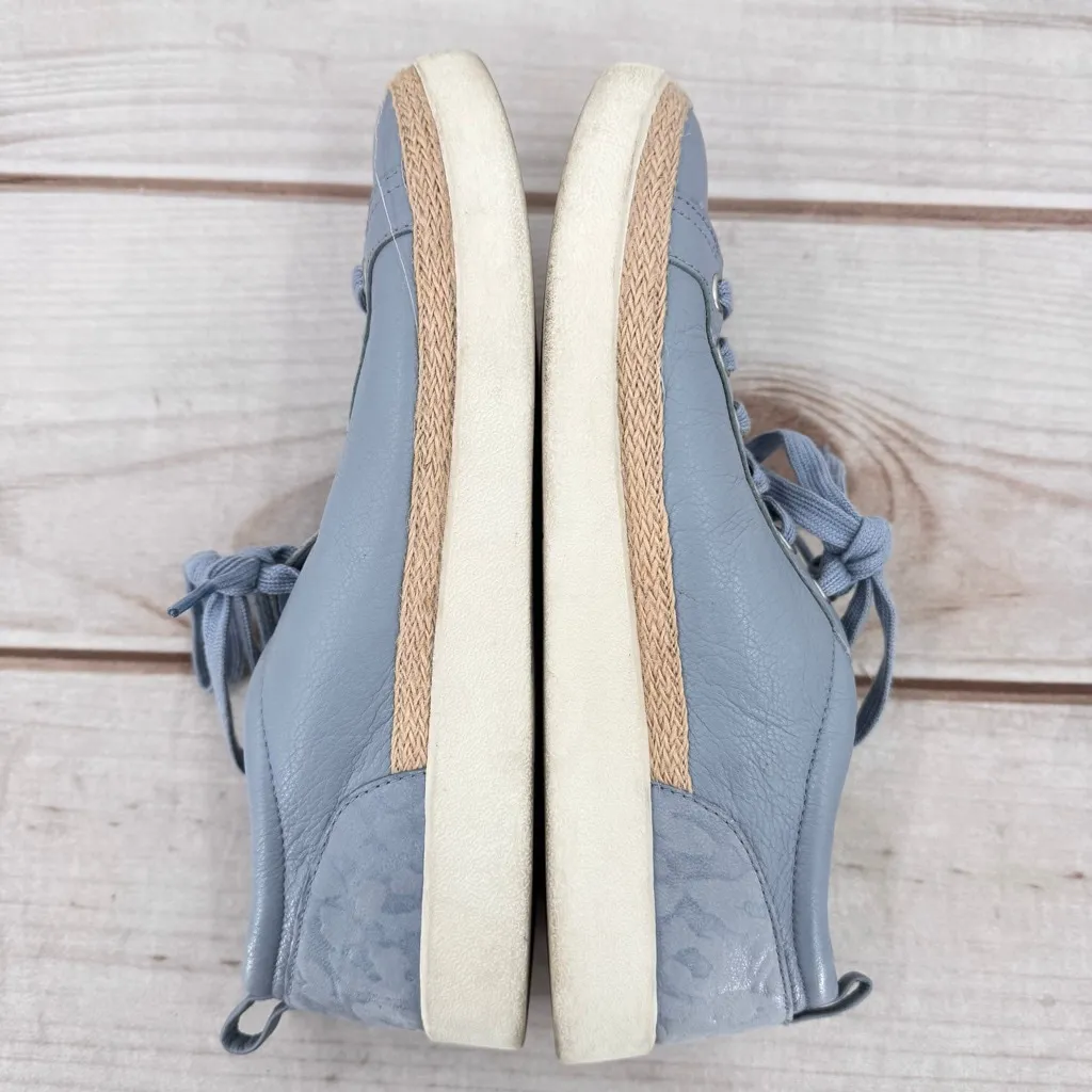 Vionic Winny Pastel Blue Leopard Heel Raffia Trim Comfy Casual Arch Support 10 - Image 6